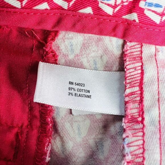 GAP Woman Size 6P Pink Slim Cropped Capri Pants Geometric Spring Summer 0812 - Picture 6 of 14